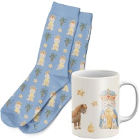Set regalo de taza y calcetines de Rey Mago Melchor