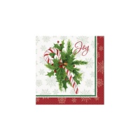 Servilletas de Candy Christmas de 12,5 x 12,5 cm - 16 unidades