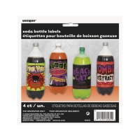 Etiquetas decorativas para botellas de refresco - 4 unidades