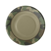 Platos de Camuflaje Militar de 18 cm - 8 unidades