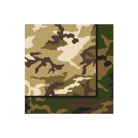 Servilletas de Camuflaje Militar de 16,5 x 16,5 cm - 16 unidades