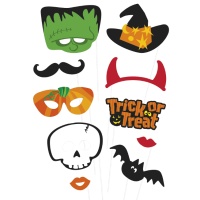 Kit para photocall de Halloween de monstruos - 10 unidades