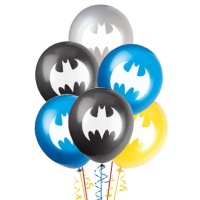 Globos de látex de Batman de 30 cm - Qualatex - 8 unidades