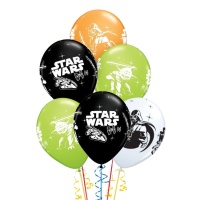 Globos de látex de galaxia Star Wars de 30 cm - Qualatex - 6 unidades