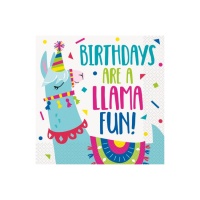 Servilletas de Llamas Party de 16,5 x 16,5 cm - 16 unidades