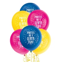 Globos de látex de Llamas Party de 30 cm - Qualatex - 8 unidades