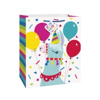 Bolsa regalo de 33 x 26,5 x 14 cm de Llamas Party - 1 unidad