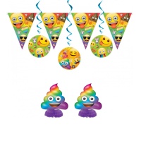 Kit decorativo de Emoticonos arcoiris - 7 unidades