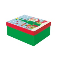 Caja regalo de Papá Noel de 15 x 21 x 8,5 cm - 1 unidad