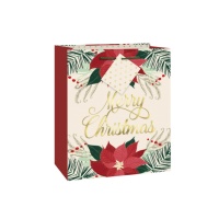Bolsa de regalo de Flor de Navidad de 18,5 x 23 x 10,3 cm - 1 unidad