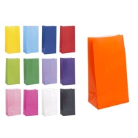 Bolsas de papel de colores de 13 x 25,5 x 8,5 cm - 12 unidades