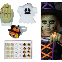 Pack 24 anillos luminosos Halloween de 3 cm - 24 unidades