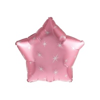 Globo estrella con destellos rosa de 45 cm - 1 unidad