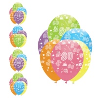 Globos surtidos de colores cumpleaños de 30 cm - Creative Party - 6 unidades