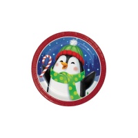 Platos de Winter fun de 17 cm - 8 unidades