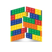 Invitaciones de Lego Construcción - 8 unidades