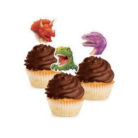Picks para cupcakes de dinosaurios - 12 unidades