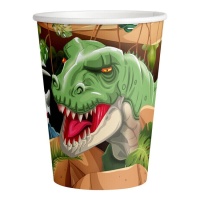 Vasos de dinosaurios T-Rex de 250 ml - 8 unidades