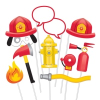 Kit para photocall de bomberos - 10 unidades