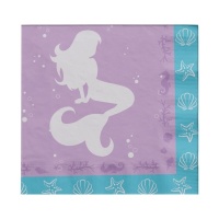 Servilletas de Sirena marina de 12,5 x 12,5 cm - 20 unidades