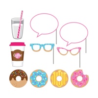 Kit para photocall de Donuts - 10 unidades