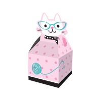 Caja de cartón pequeña con figura de Gato - 8 unidades