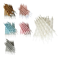 Velas de colores onduladas de 6 cm - 12 unidades