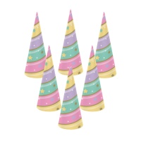 Sombrero de cuerno de Unicornio - 8 unidades