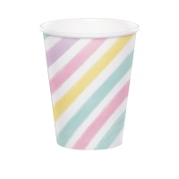 Vasos de Unicornio dorado de 250 ml - 8 unidades