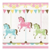 Servilletas de Carousel de 16,5 x 16,5 cm - 20 unidades