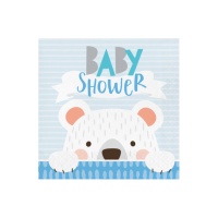 Servilletas de Osito Baby Shower de 16,5 x 16,5 cm - 16 unidades