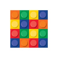 Servilletas de Lego de 16,5 x 16,5 cm - 16 unidades