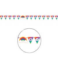 Banderín de feliz cumpleaños de Arcoiris - 1,82 m