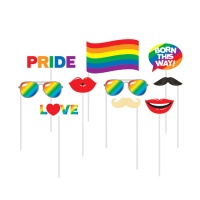 Kit para photocall de Orgullo Gay - 10 unidades