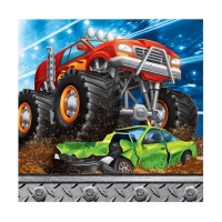 Servilletas de Monster Trucks de 12,5 x 12,5 cm - 16 unidades