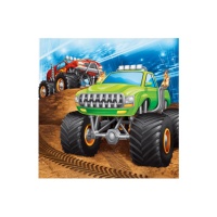 Servilletas de Monster Trucks de 16,5 x 16,5 cm - 16 unidades