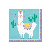 Servilletas de Llamas de 16,5 x 16,5 cm - 16 unidades