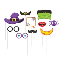 Kit para photocall de Halloween divertido - 10 unidades