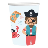 Vasos de Barco Pirata de 250 ml - 8 unidades