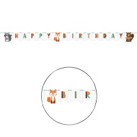 Guirnalda feliz cumpleaños de Animales del Bosque - 2,49 m