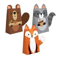 Bolsas de papel de Animales del Bosque - 8 unidades
