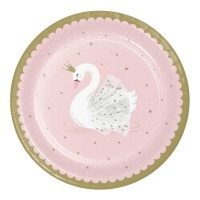 Platos de Cisne de 23 cm - 8 unidades