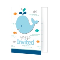 Invitaciones de Little Whale - 8 unidades