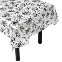 Mantel con telaraña negra de 2,50 x 1,35 m