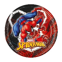Platos de Spiderman telaraña de 20 cm - 8 unidades