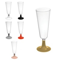 Copa de 150 ml de plástico pie colores cava - 4 unidades