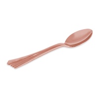 Cucharas rosa dorado metalizado - 6 unidades