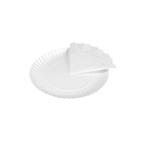 Bandeja con blonda redonda blanca de 21 cm - Maxi Products - 3 unidades