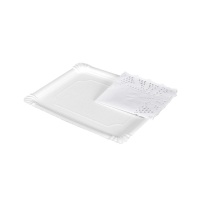 Bandeja con blonda rectangular blanca de 22 x 28 cm - Maxi Products - 2 unidades