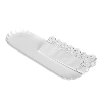 Bandeja con blonda alargada blanca de 10 x 36 cm - Maxi Products - 2 unidades